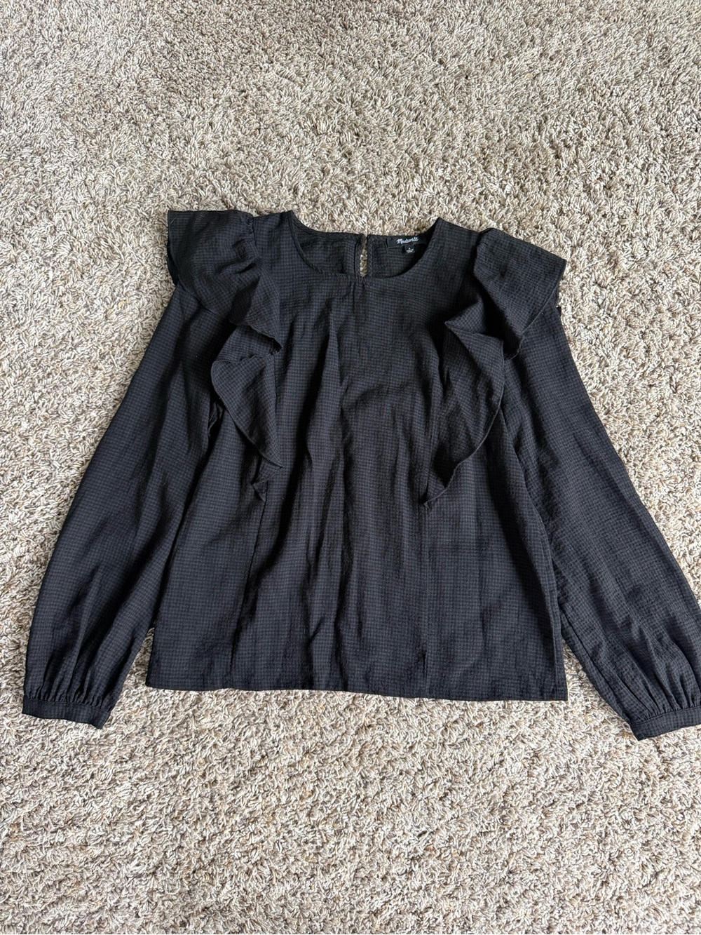 Madewell Ruffle Top in Black